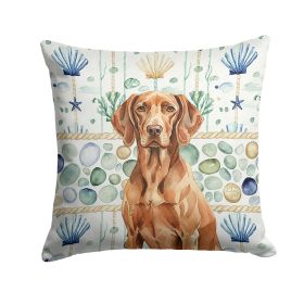 Liver Pointer Coastal Sea Glass Throw Pillow Decorative Indoor Outdoor Accent Cushion for Couch, Bed or Patio, 18Hx18W