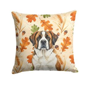 Brindle and White Saint Bernard Heirloom Fall Throw Pillow Decorative Indoor Outdoor Accent Cushion for Couch, Bed or Patio, 14Hx14W