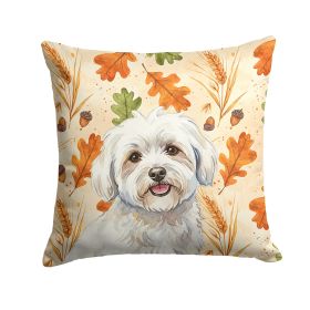 Coton de Tulear Heirloom Fall Throw Pillow Decorative Indoor Outdoor Accent Cushion for Couch, Bed or Patio, 18Hx18W