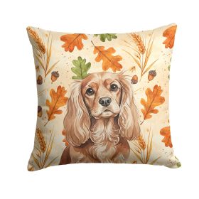 Ruby Cavalier Spaniel Heirloom Fall Throw Pillow Decorative Indoor Outdoor Accent Cushion for Couch, Bed or Patio, 14Hx14W