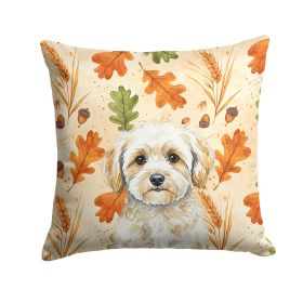 Maltipoo Heirloom Fall Throw Pillow Decorative Indoor Outdoor Accent Cushion for Couch, Bed or Patio, 18Hx18W
