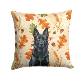 Black German Shepherd Heirloom Fall Throw Pillow Decorative Indoor Outdoor Accent Cushion for Couch, Bed or Patio, 18Hx18W