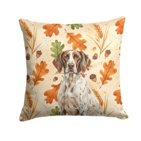 German Shorthaired Pointer Heirloom Fall Throw Pillow Decorative Indoor Outdoor Accent Cushion for Couch, Bed or Patio, 18Hx18W