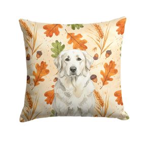 White Great Pyrenees Heirloom Fall Throw Pillow Decorative Indoor Outdoor Accent Cushion for Couch, Bed or Patio, 18Hx18W