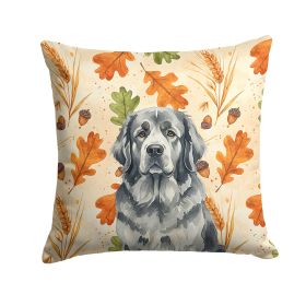 Gray Newfoundland Heirloom Fall Throw Pillow Decorative Indoor Outdoor Accent Cushion for Couch, Bed or Patio, 18Hx18W
