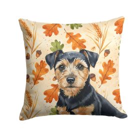 Black and Tan Norfolk Terrier Heirloom Fall Throw Pillow Decorative Indoor Outdoor Accent Cushion for Couch, Bed or Patio, 18Hx18W