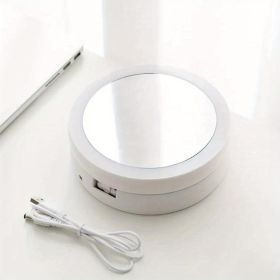 LED Illuminated Makeup Mirror, High-definition Desktop Vanity Mirror, A Must-have For Girls' Dormitories And Bedrooms. (Option: White)